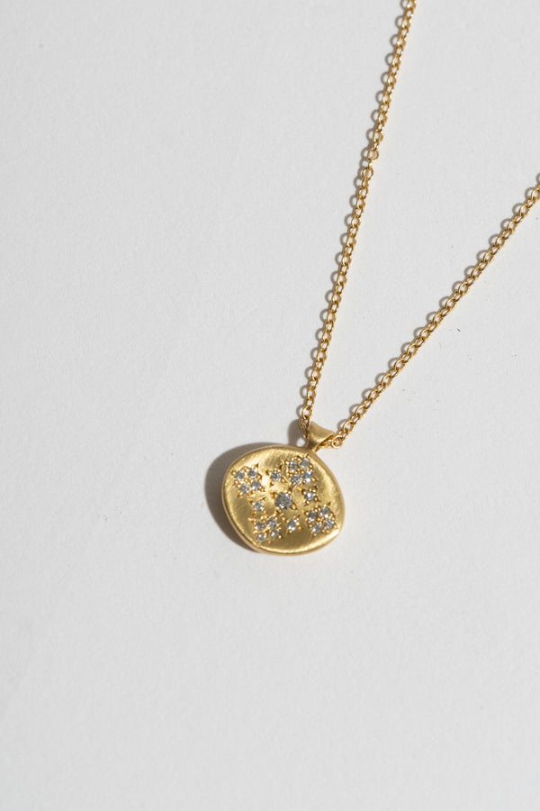 Moon + Stars Charm Pendant with Diamond