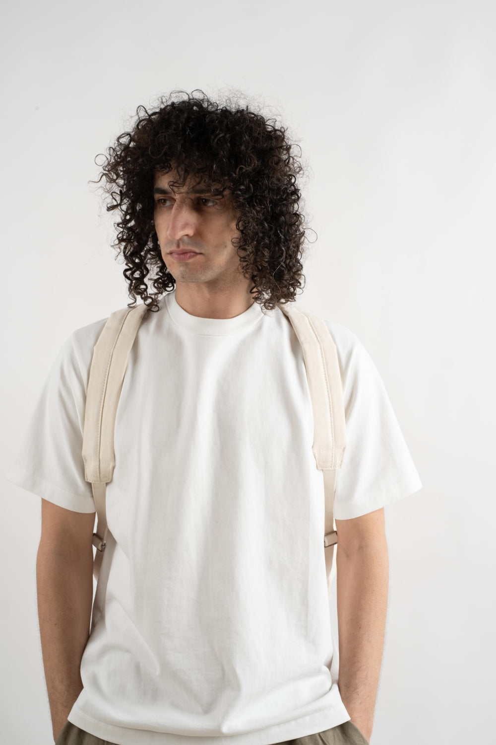 Medium Canvas Backpack in White