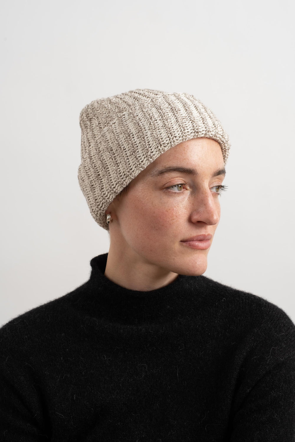 Knit Hat In Coffee Marl