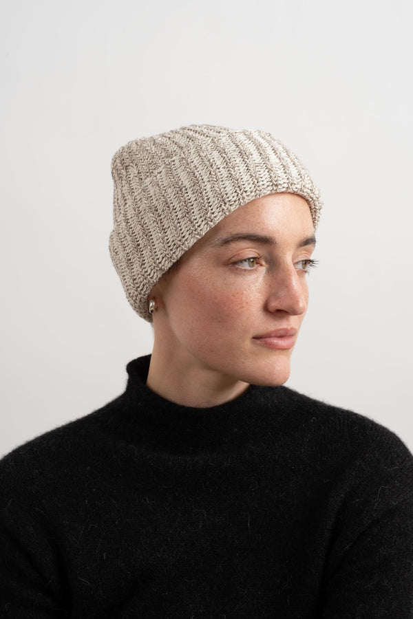Knit Hat in Coffee Marl