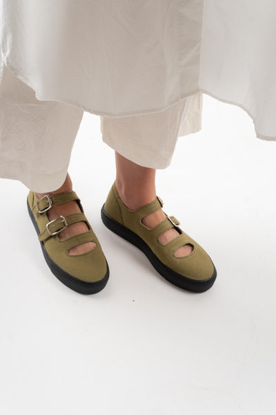 Simona Sneakers in Olive Canvas