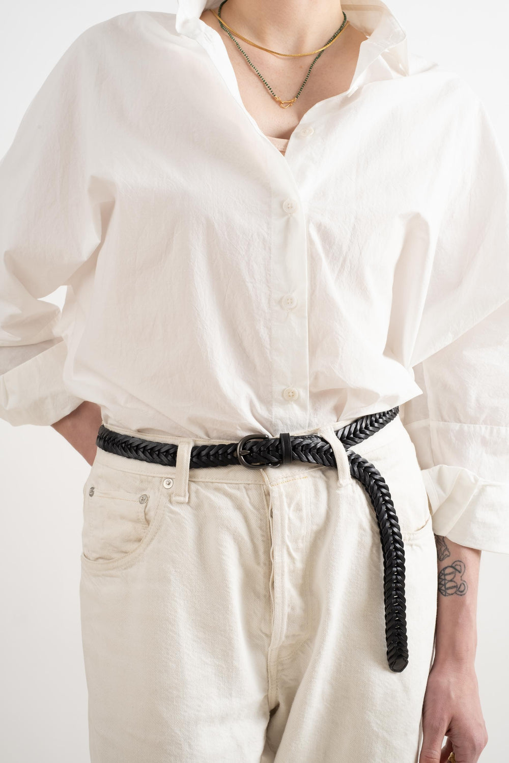 Handwoven Single Link Belt In Black