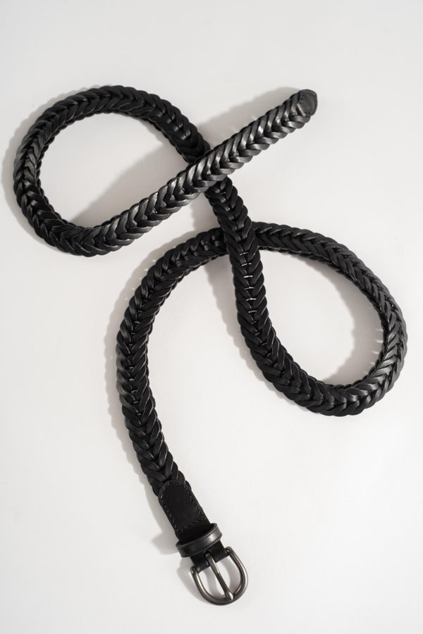 Handwoven Single Link Belt in Black