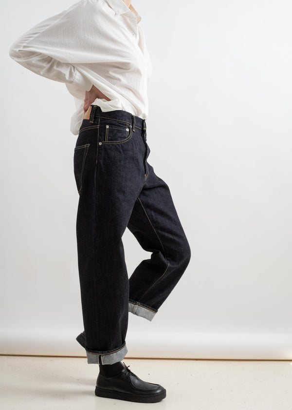 Wide Tapered Denim Pant in One Wash