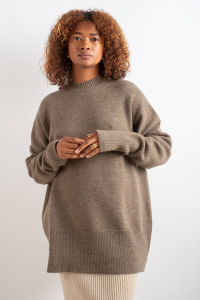 Lauren Manoogian | OVERSIZE CREWNECK IN MUSHROOM – RELIQUARY