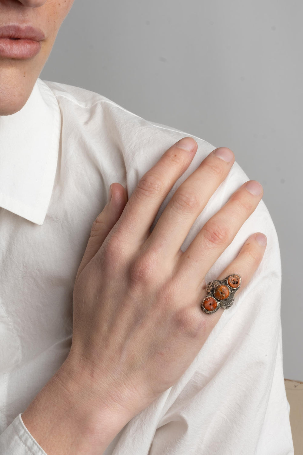 Three Coral Ring