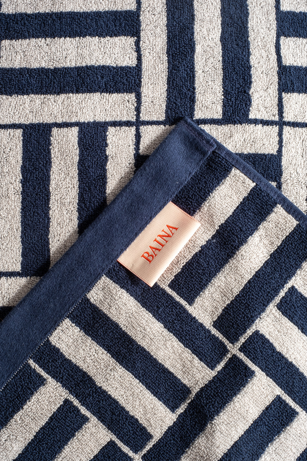 Willis Pool Towel in Obsidian + Stone