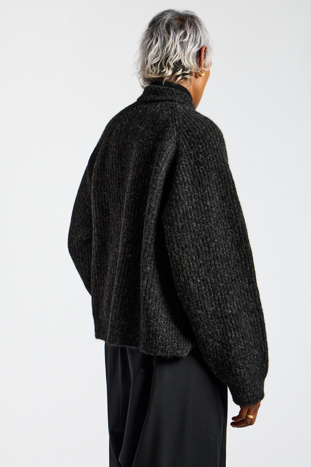 Baby Alpaca Cardigan in Anthracite