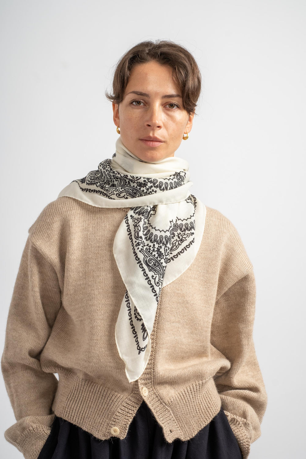Judy Carre Bandana in White