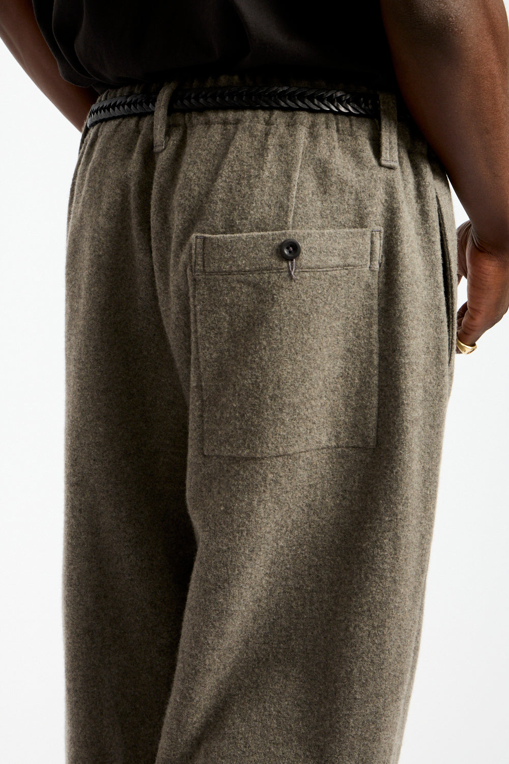 Elastic Pant Brushed Wool + Cashmere in Mid-Grey