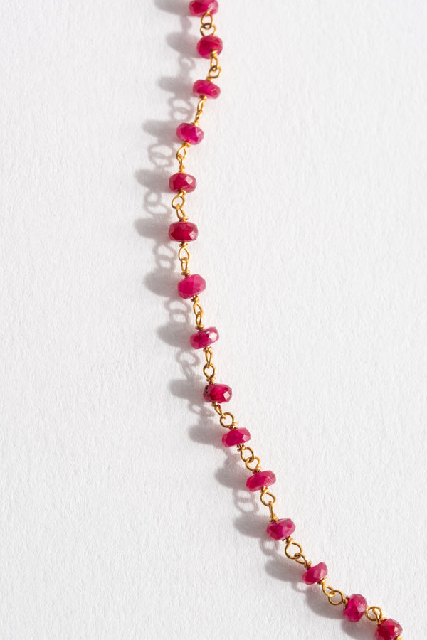 14K Ruby Chain Necklace