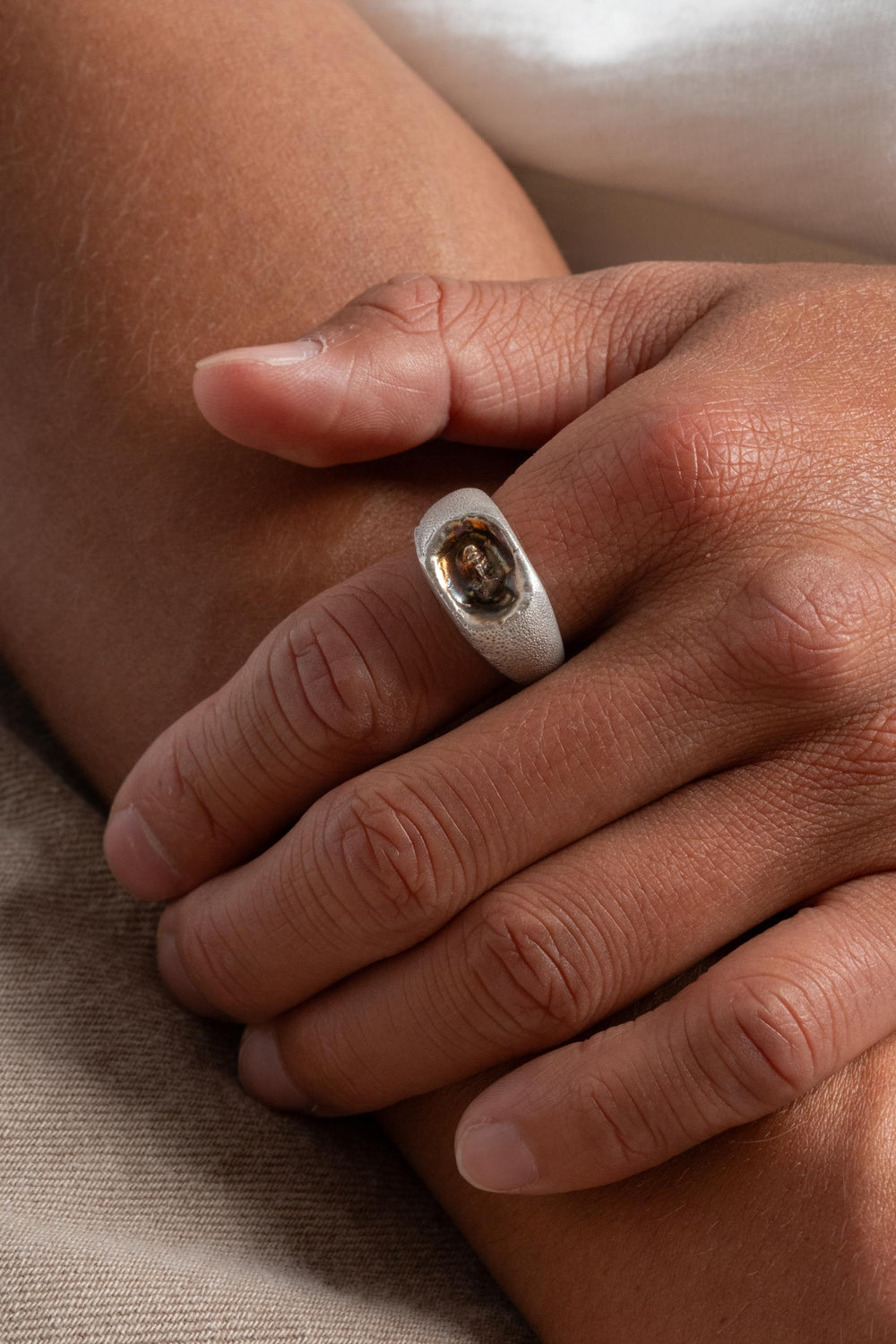 Sterling Ante Signet Ring