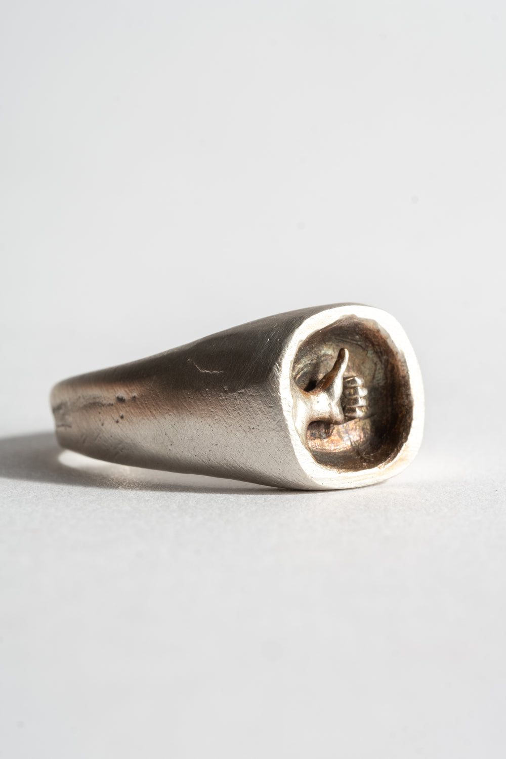 Sterling Thumb's Up Signet Ring