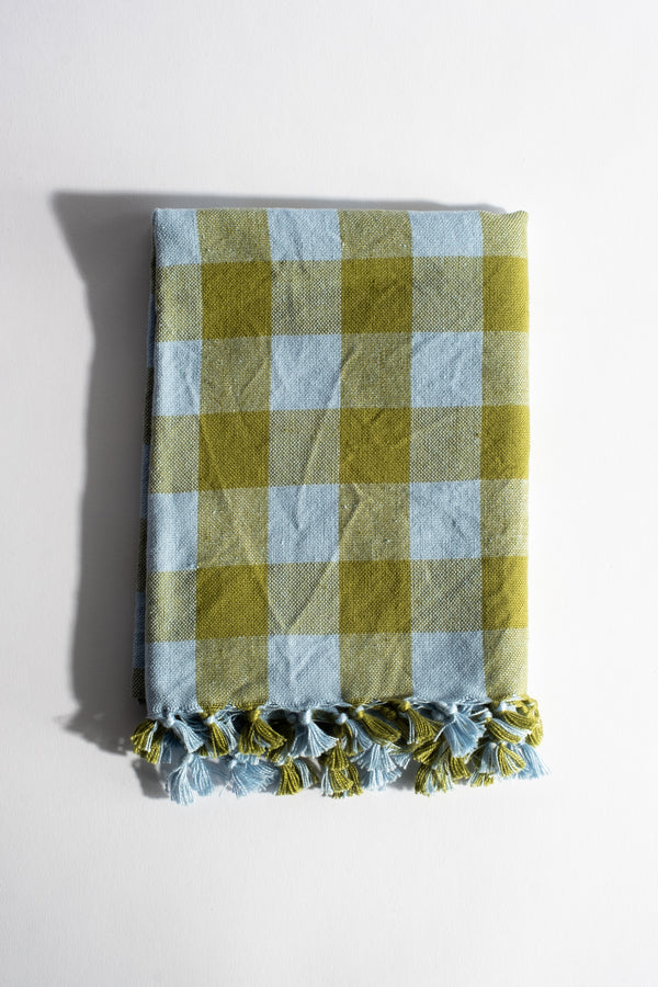 Gingham Moss Tea Towel
