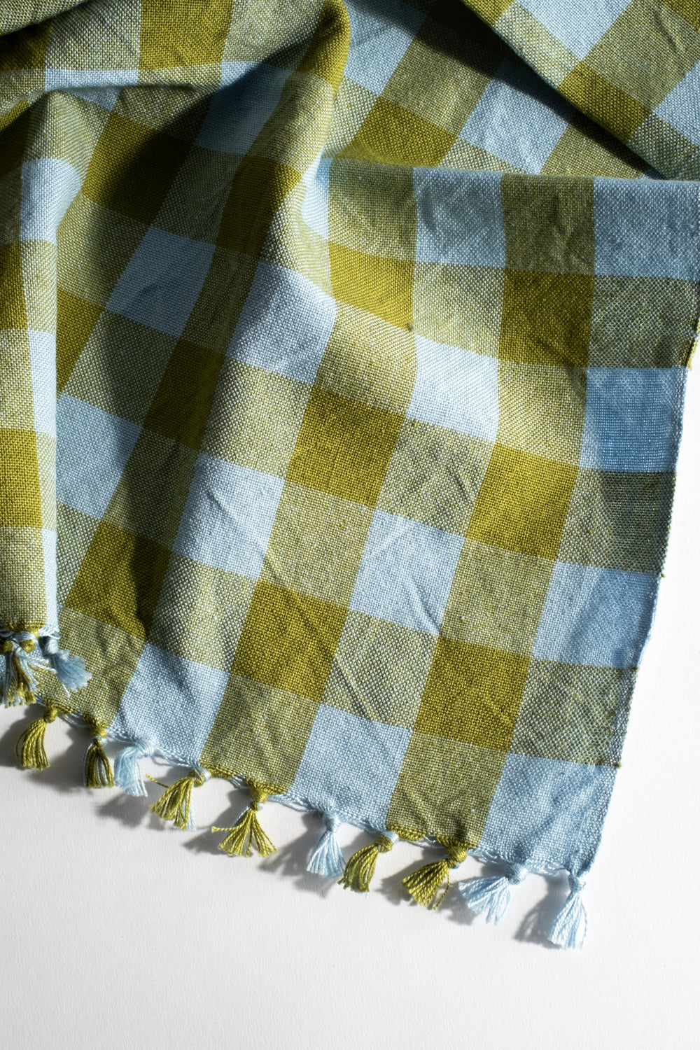 Gingham Moss Tea Towel