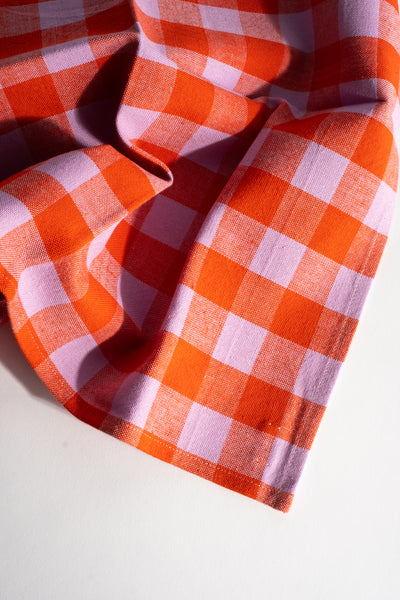 Gingham Poppy Napkin Set