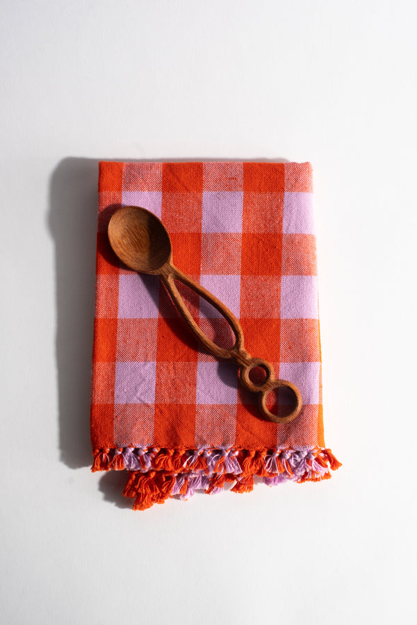 Gingham Poppy Tea Towel