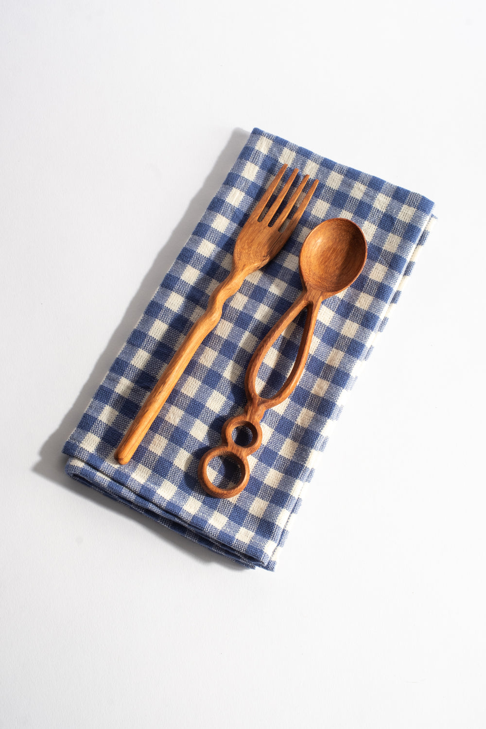 Mini Gingham Denim Napkin Set