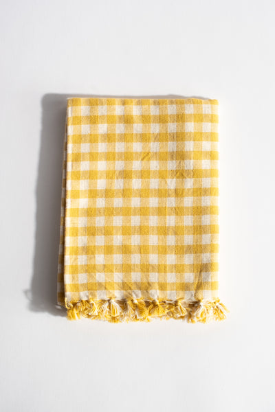 Mini Gingham Sunflower Tea Towel