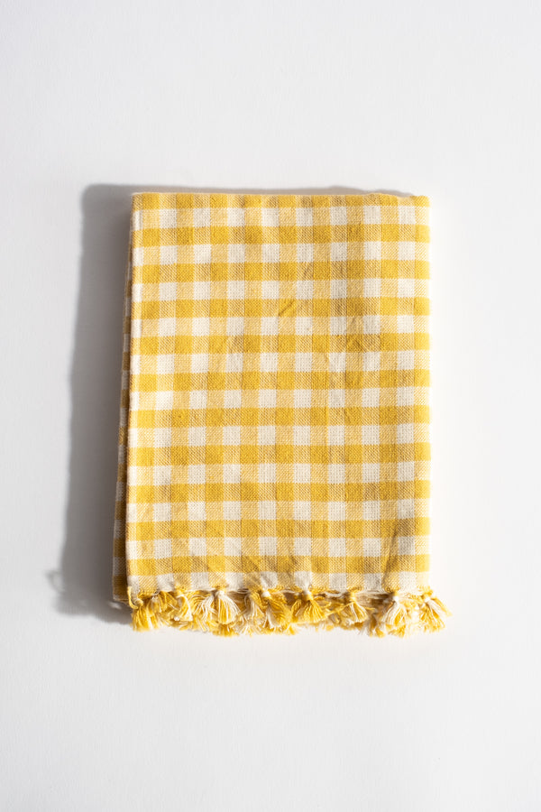 Mini Gingham Sunflower Tea Towel