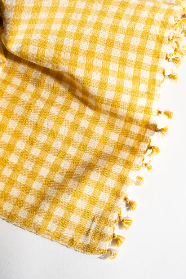 Mini Gingham Sunflower Tea Towel