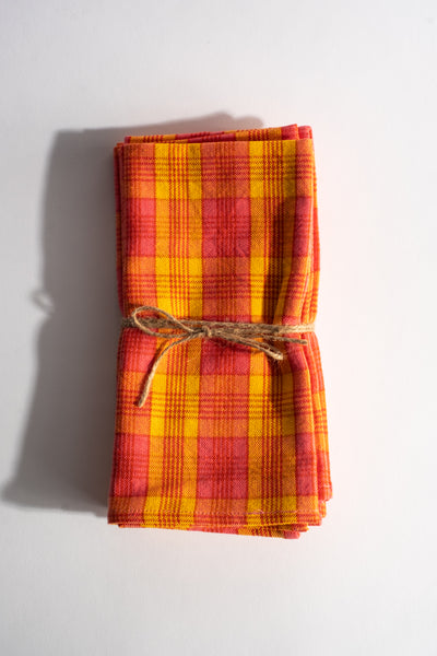 Nantucket Plaid Citrus Napkin Set