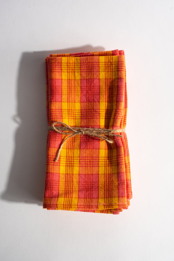 Nantucket Plaid Citrus Napkin Set