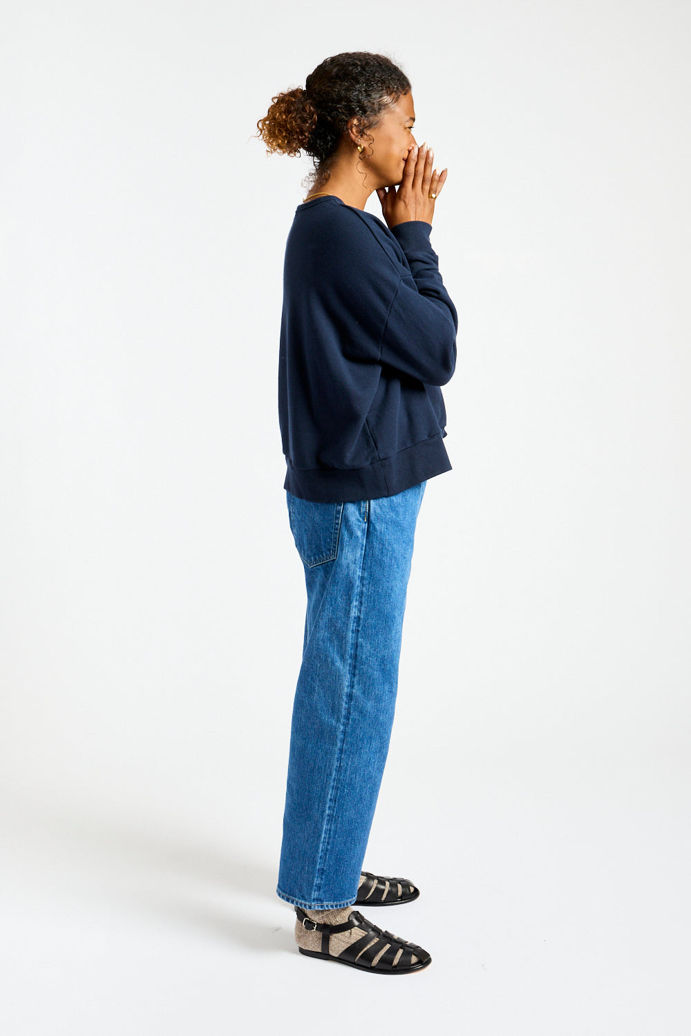 French Terry Pullover in Navy