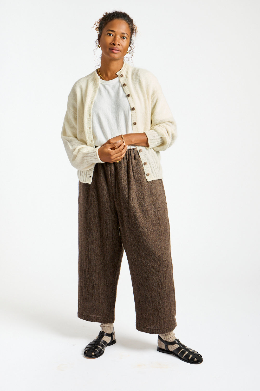 Peru Knit Cardigan in White