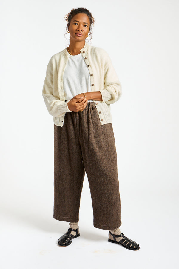 Peru Knit Cardigan in White