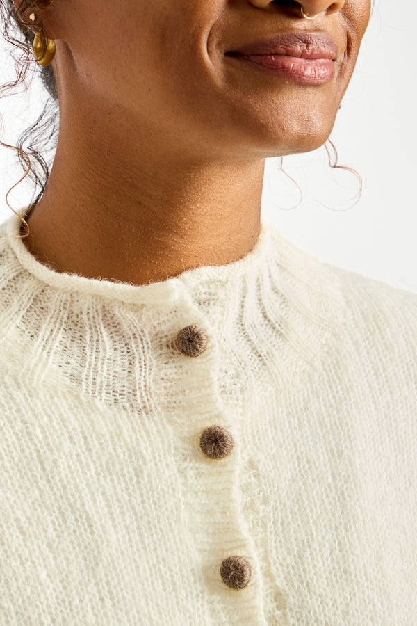 Peru Knit Cardigan in White