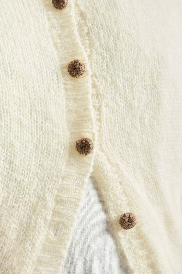 Peru Knit Cardigan in White