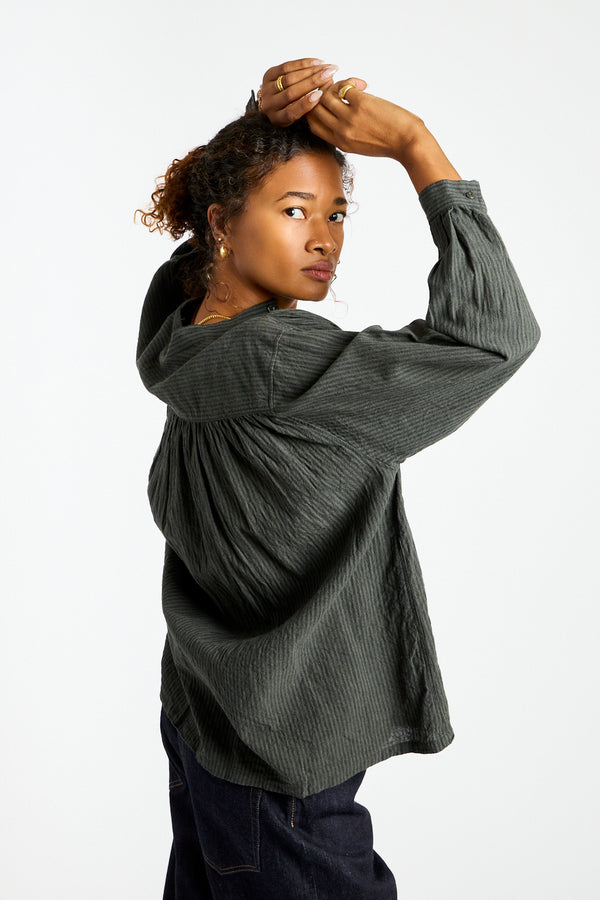 Stripe Shirt in Charcoal