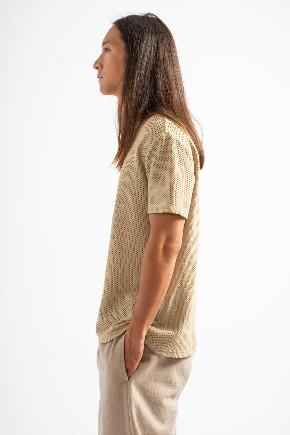 Highline Mesh Tee in Desert Khaki