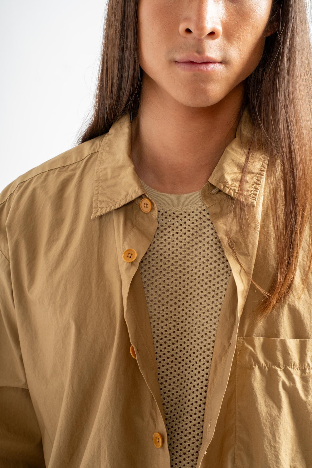 Highline Mesh Tee in Desert Khaki