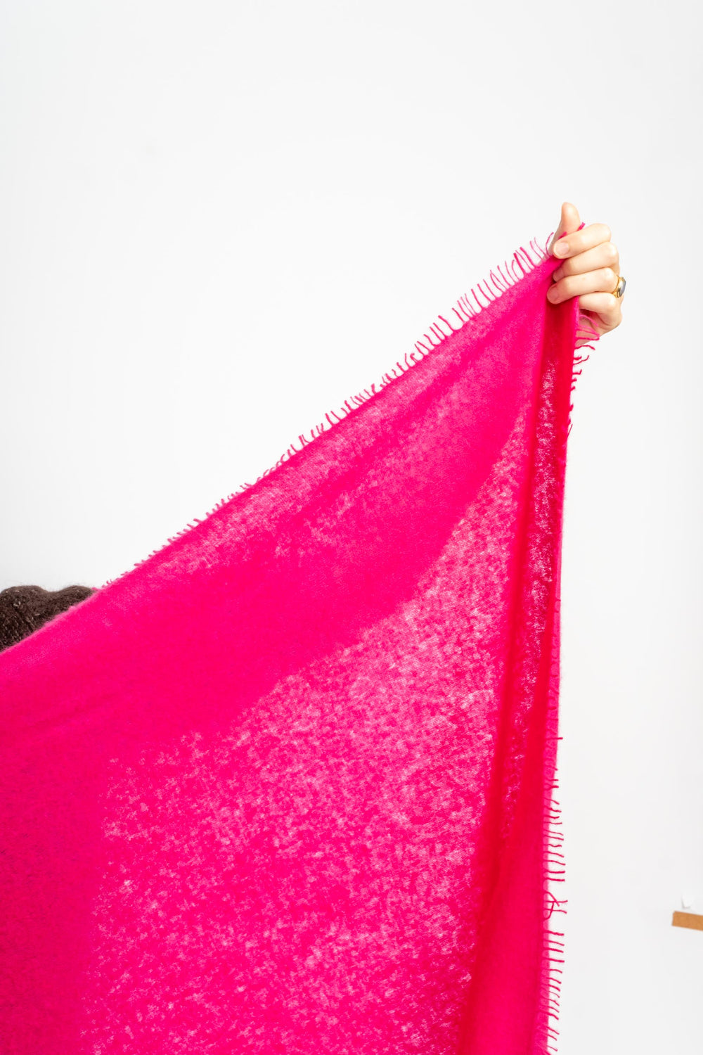 Felted Fringe Bandana in Pink Yarrow