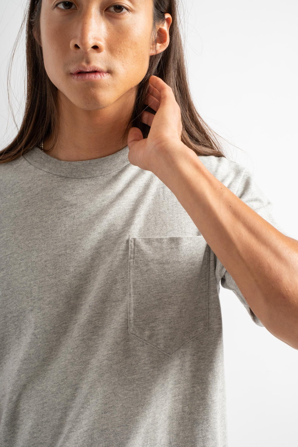 Municipal Pocket T-Shirt in Heather Grey