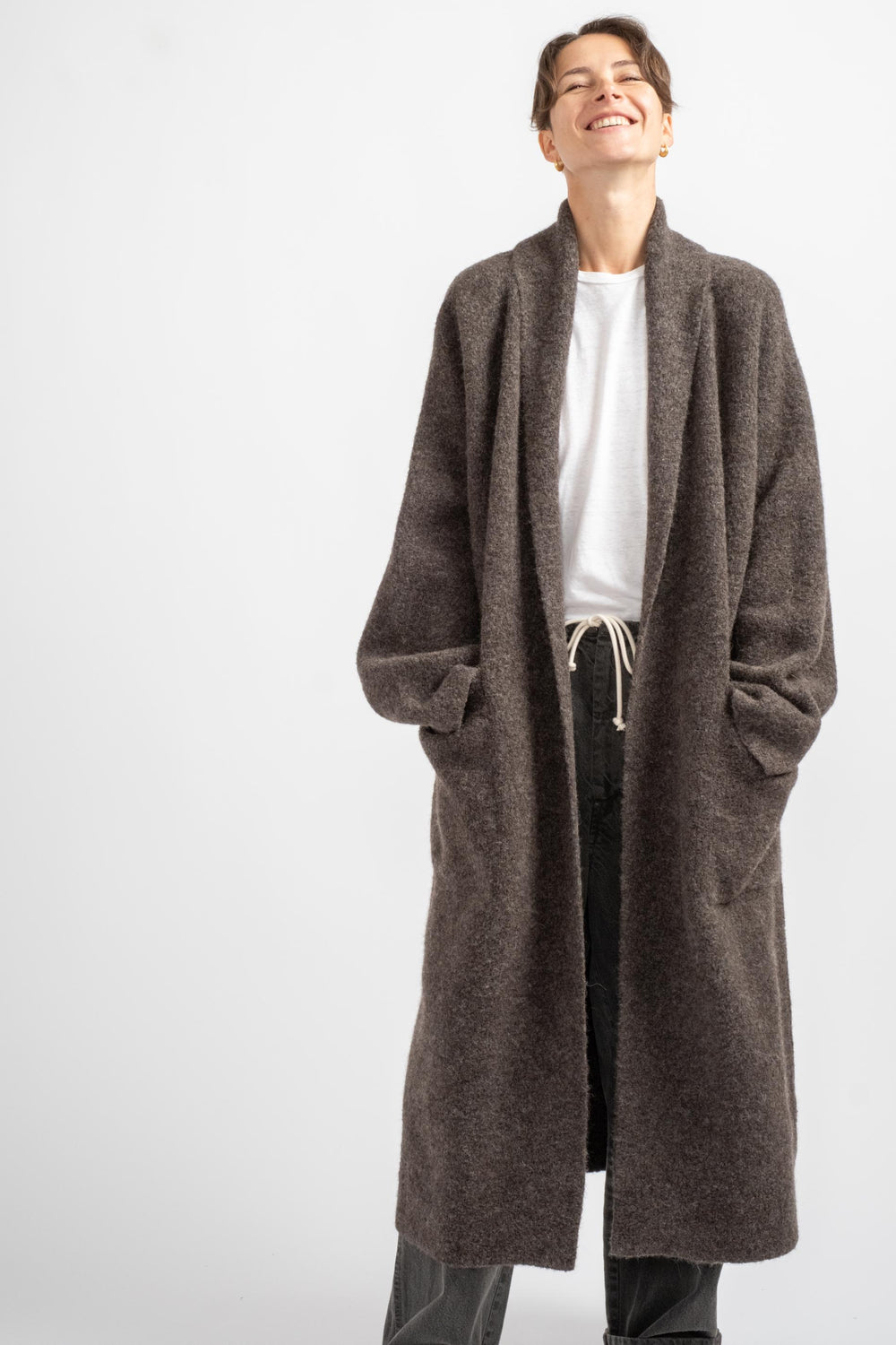 Blackened Double Face Long Coat
