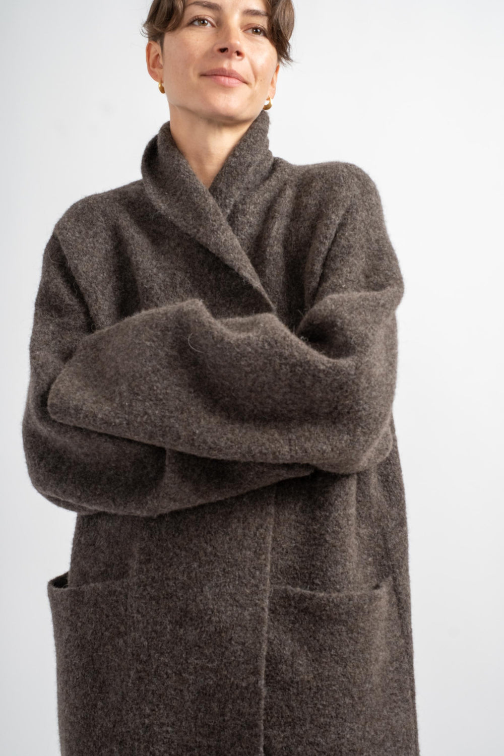 Blackened Double Face Long Coat