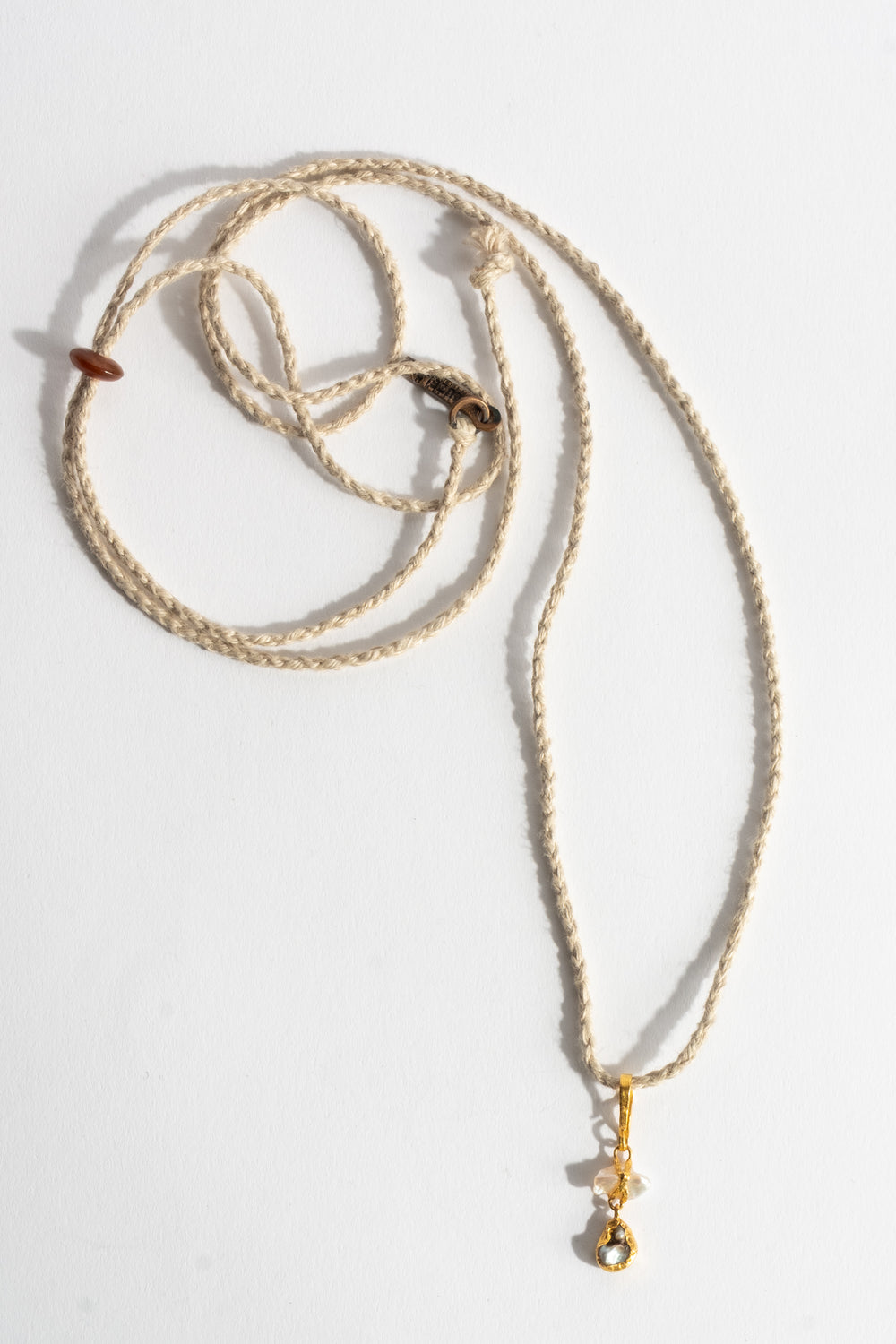 22K Two Drop Freshwater Pearl Pendant