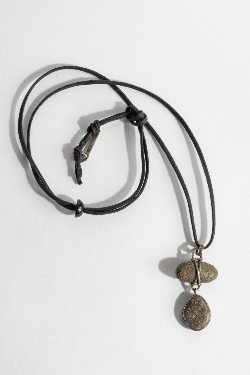 Sterling 2-Drop Grey Wrap Pendant