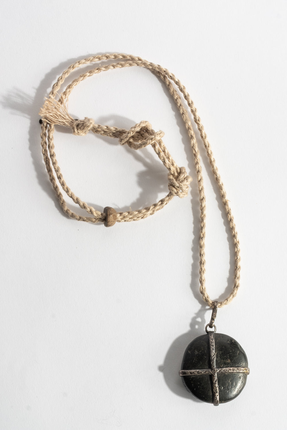 Sterling Black Large Cross Wrap Japanese Pendant