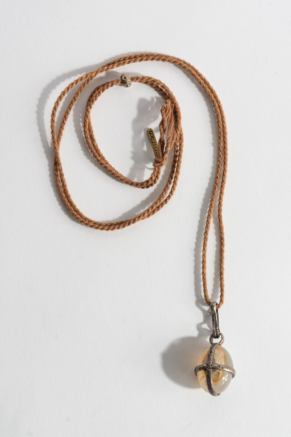 Sterling Cross Wrap Agate Egg Shape Pendant