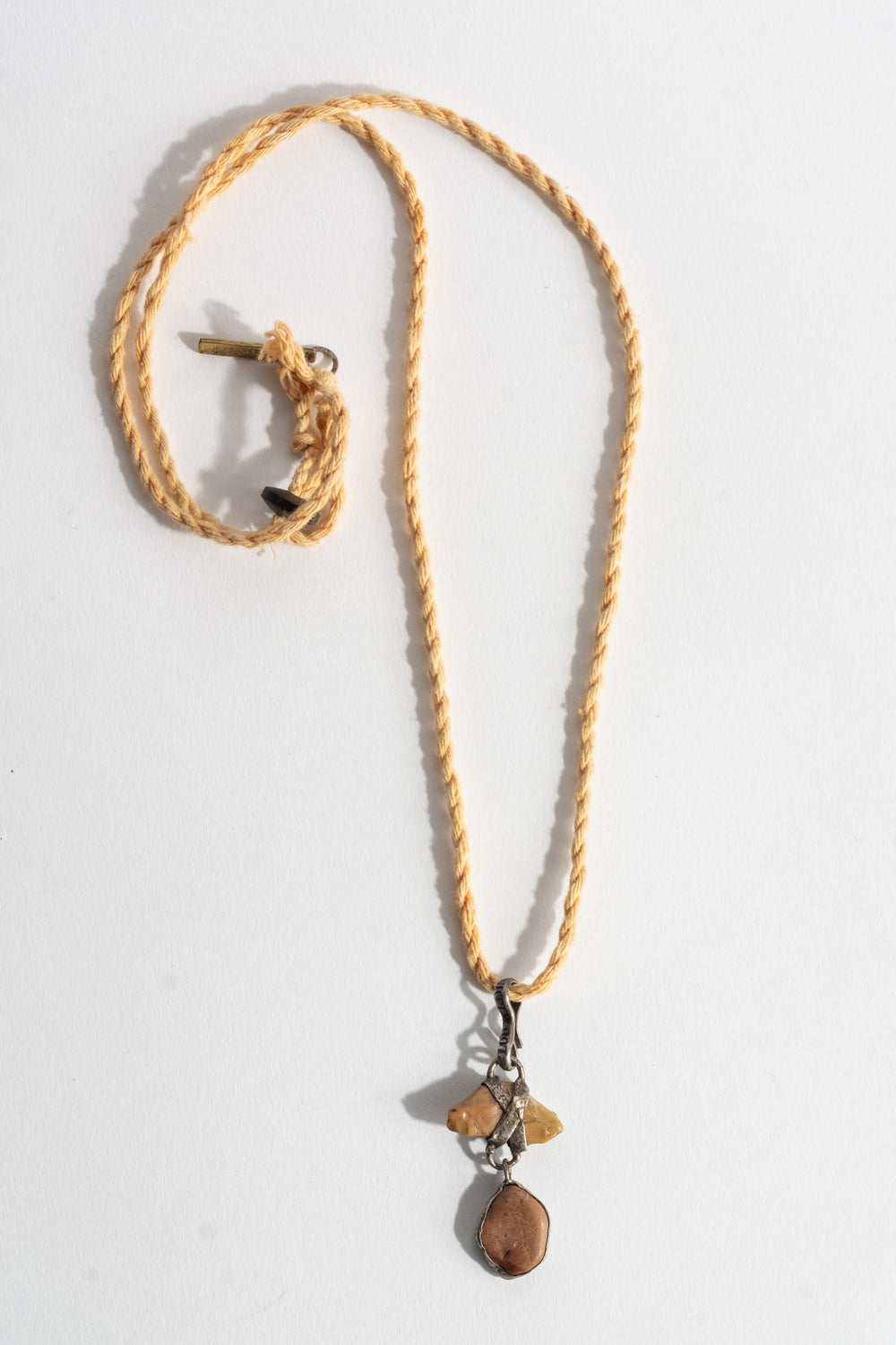 Two Drop Beige Pebble Pendant No. 1