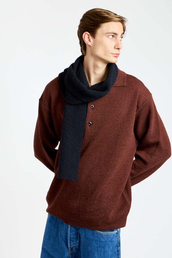 Simple Rib Scarf in Dark Navy