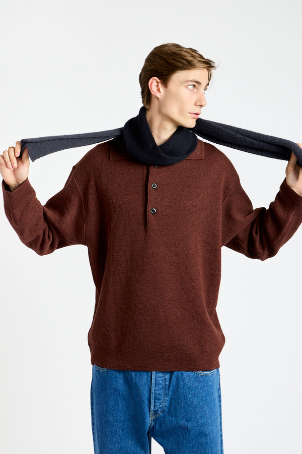 Simple Rib Scarf in Dark Navy
