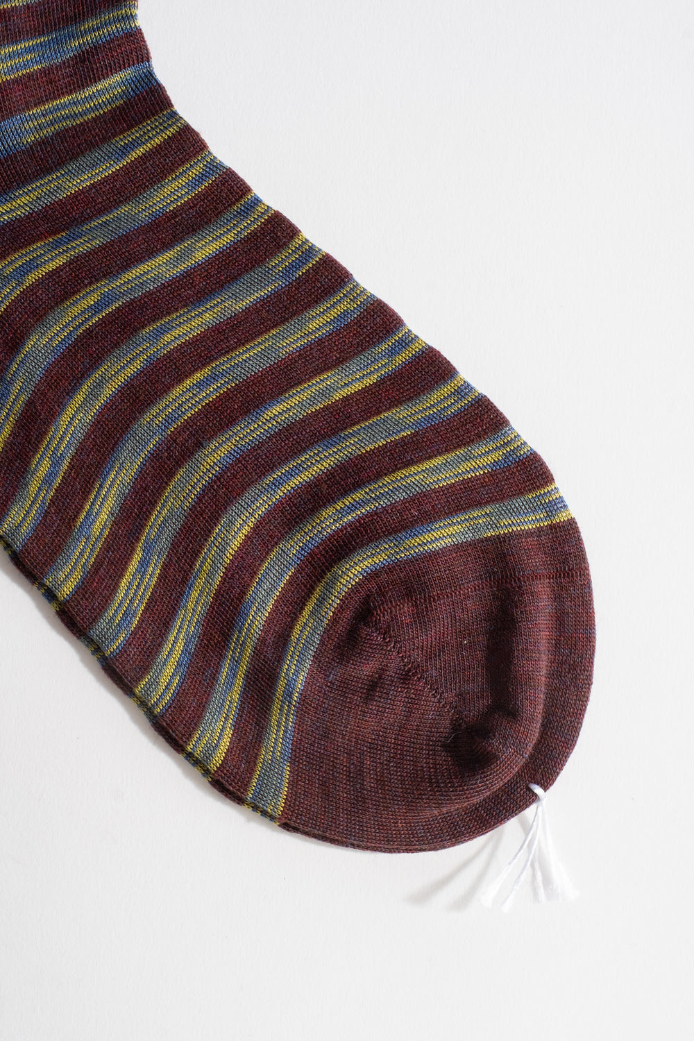 Stripe Wool + Cotton Sock in Brown