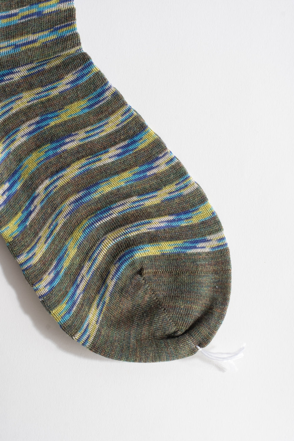Stripe Wool + Cotton Sock in Khaki