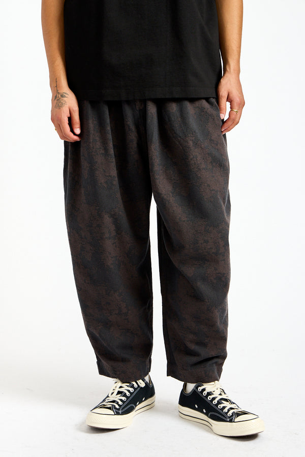 Jacquard Pants in Charcoal Brown