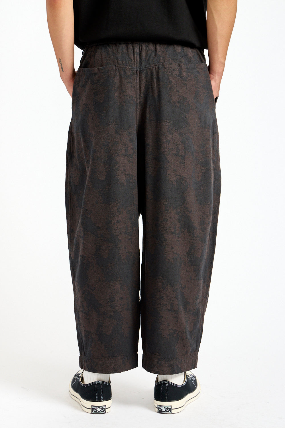 Jacquard Pants in Charcoal Brown